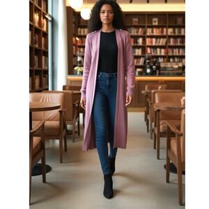 White House Black Market Open Cardigan Dusty Mauve Size Small